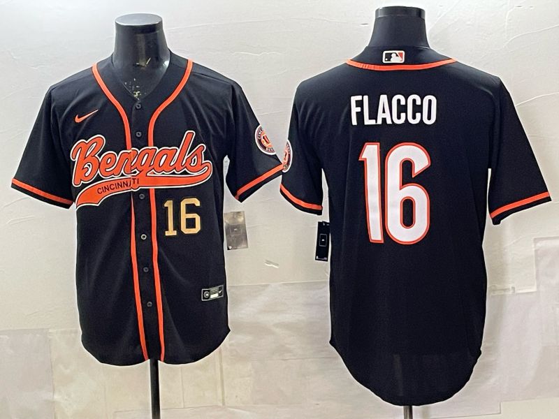 Men Cincinnati Bengals #16 Flacco black Joint Name 2025 Nike Limited NFL Jersey style 3->cincinnati bengals->NFL Jersey